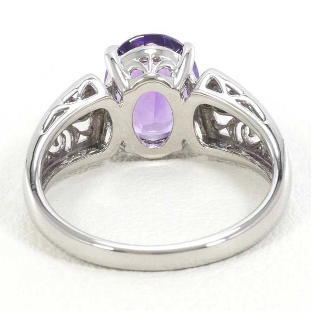 Other LuxUness K10 White Gold Amethyst Ring Metal… - image 4