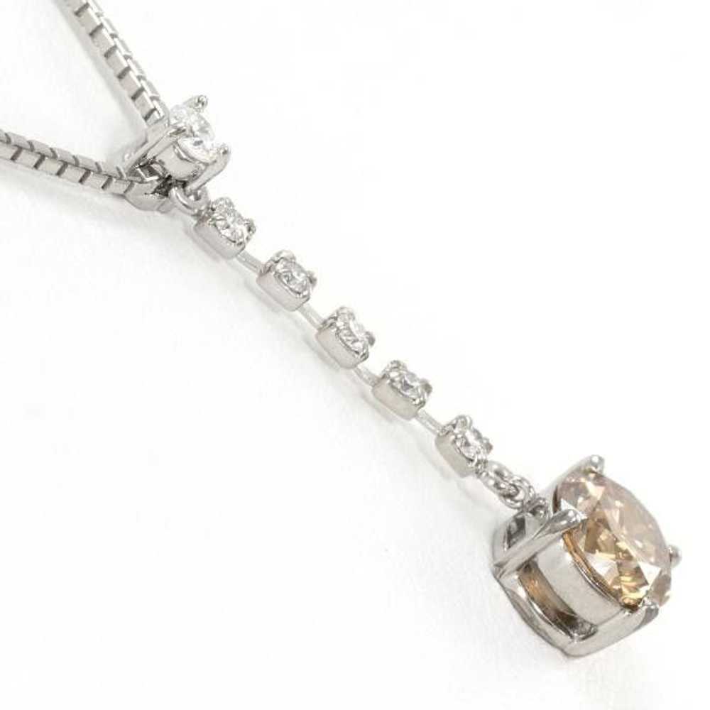 Other Other K18 White Gold Diamond Necklace Metal… - image 2