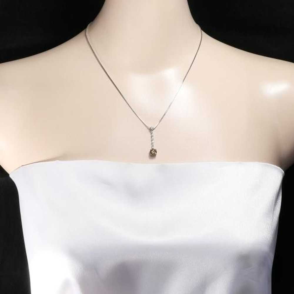 Other Other K18 White Gold Diamond Necklace Metal… - image 3