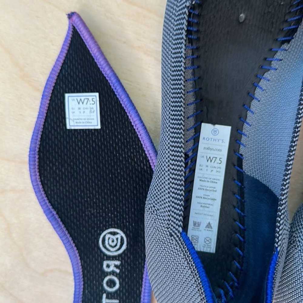 RARE!!! Retired Charcoal Grey Rothys Point Flats … - image 5