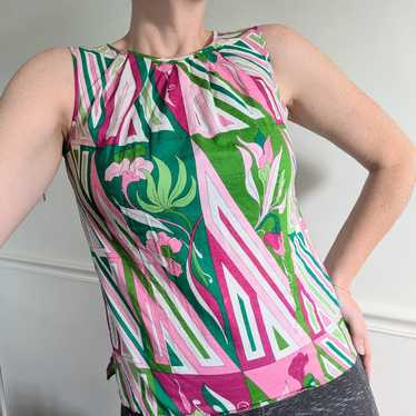 Talbots Retro Floral Tank - image 1