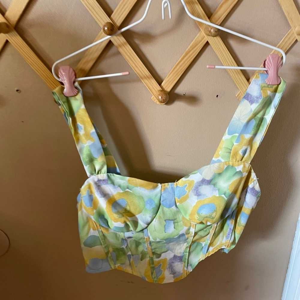 Cider floral bustier crop top - image 5