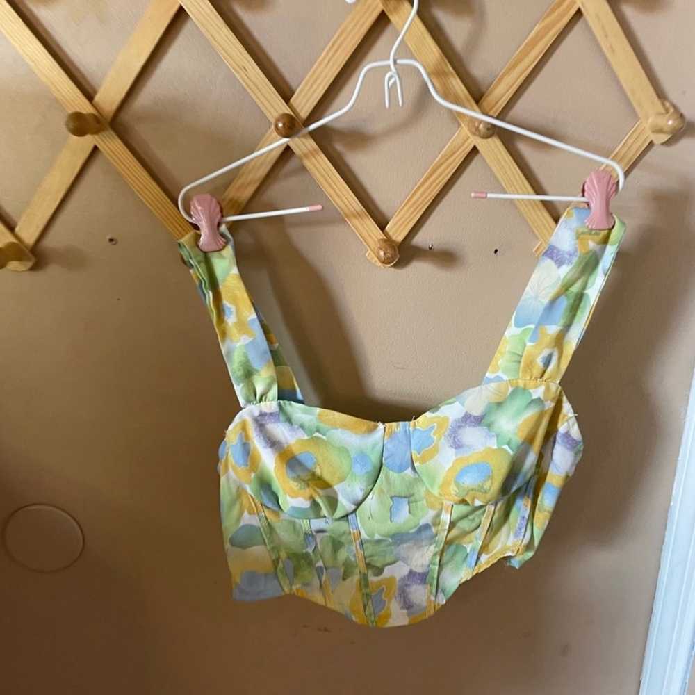 Cider floral bustier crop top - image 6