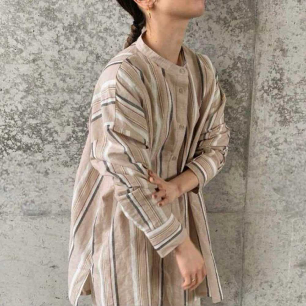 select MOCA by son Linen Multi-Stripe Overshirt - image 3