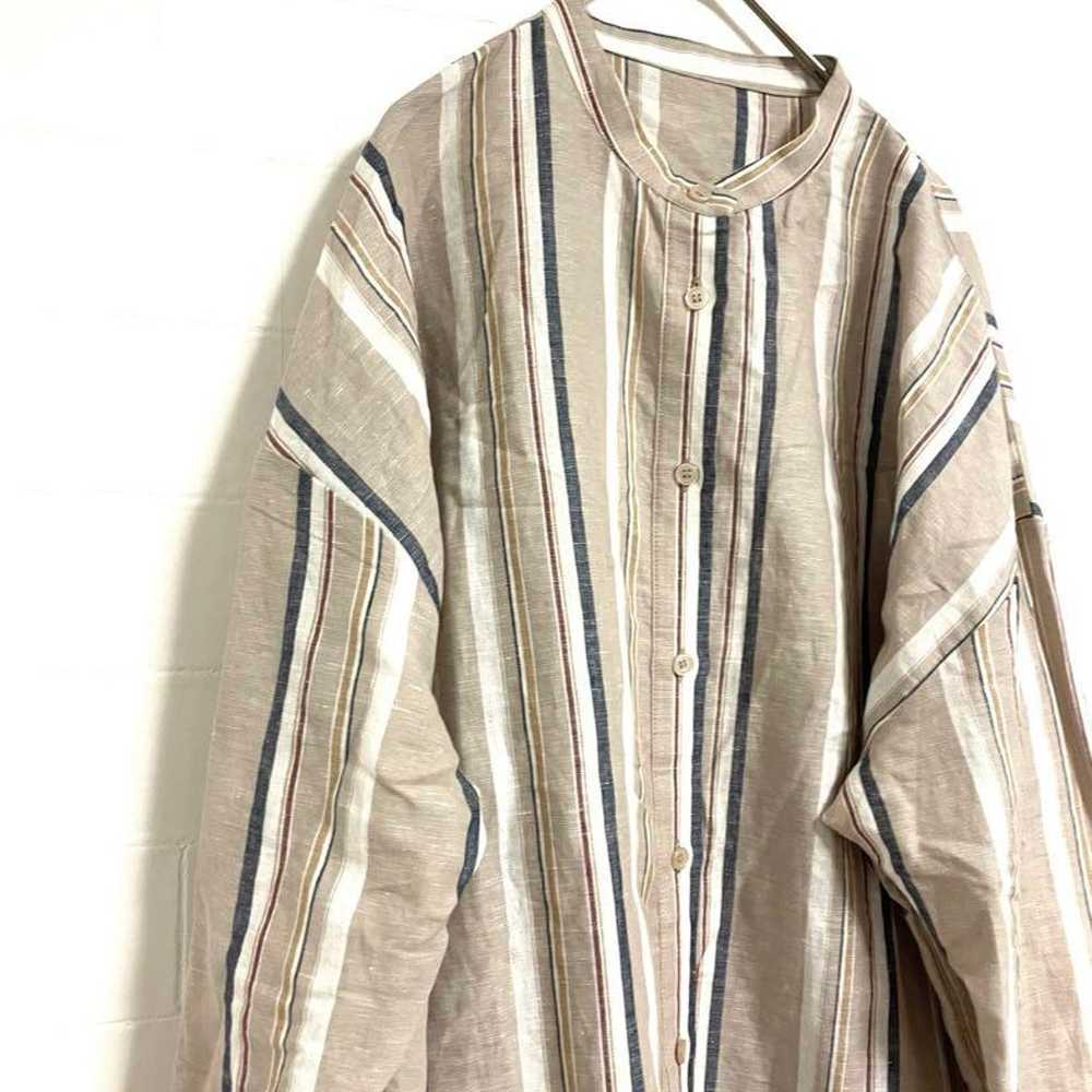 select MOCA by son Linen Multi-Stripe Overshirt - image 6