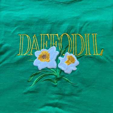 Vintage Hanes USA Made Single Stitch Daffodil Flo… - image 1