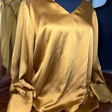 Rachel Zoe champagne colored satin deals look dress Size M NWT