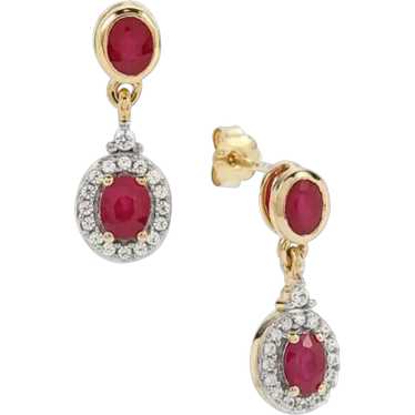 Burmese Ruby Gold Earrings