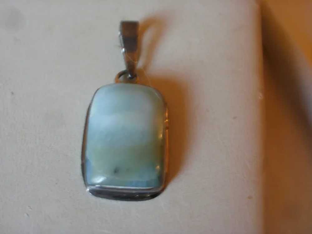 Vintage Sterling Silver Larimar Pendant - image 2