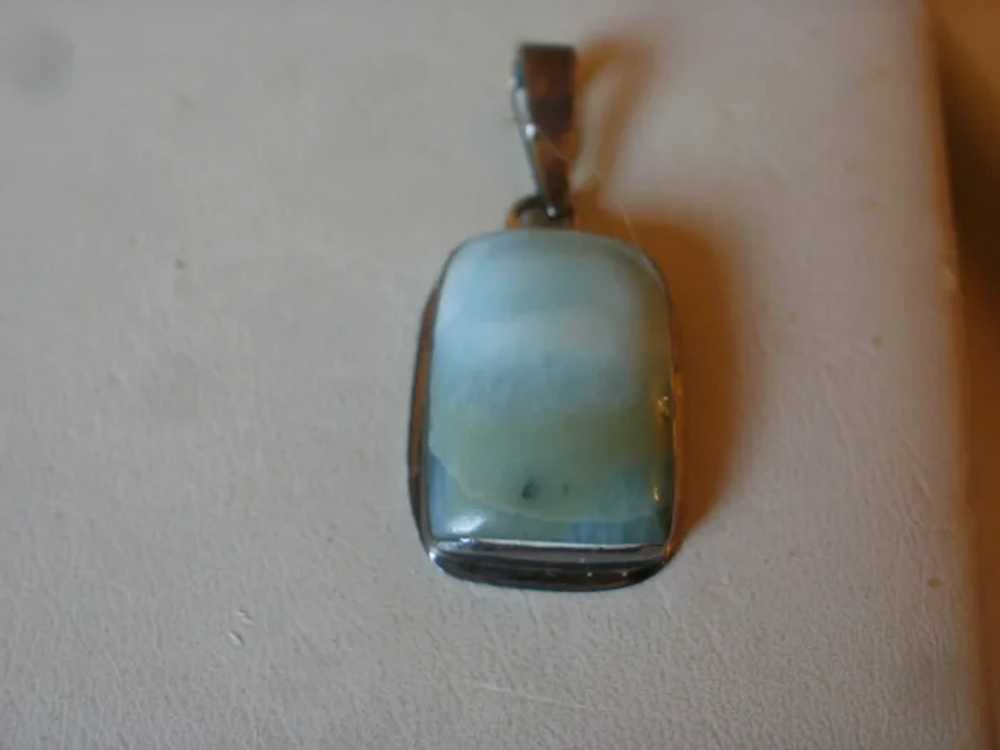 Vintage Sterling Silver Larimar Pendant - image 3