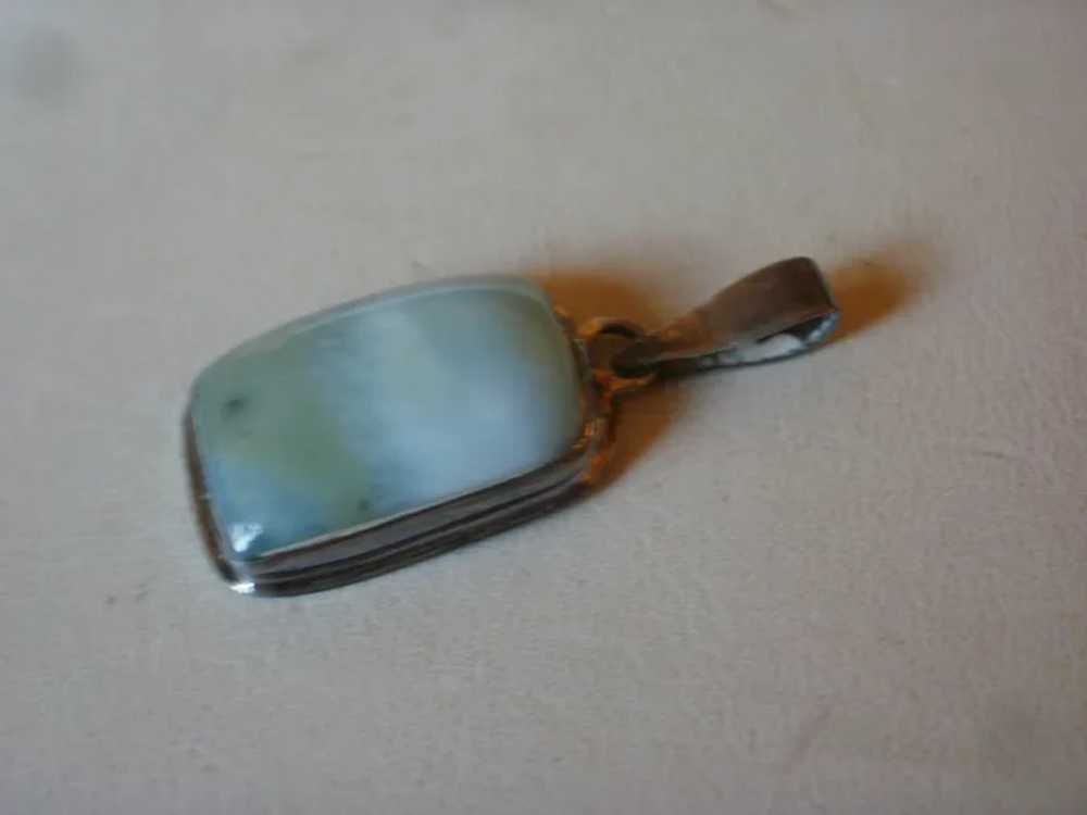 Vintage Sterling Silver Larimar Pendant - image 4