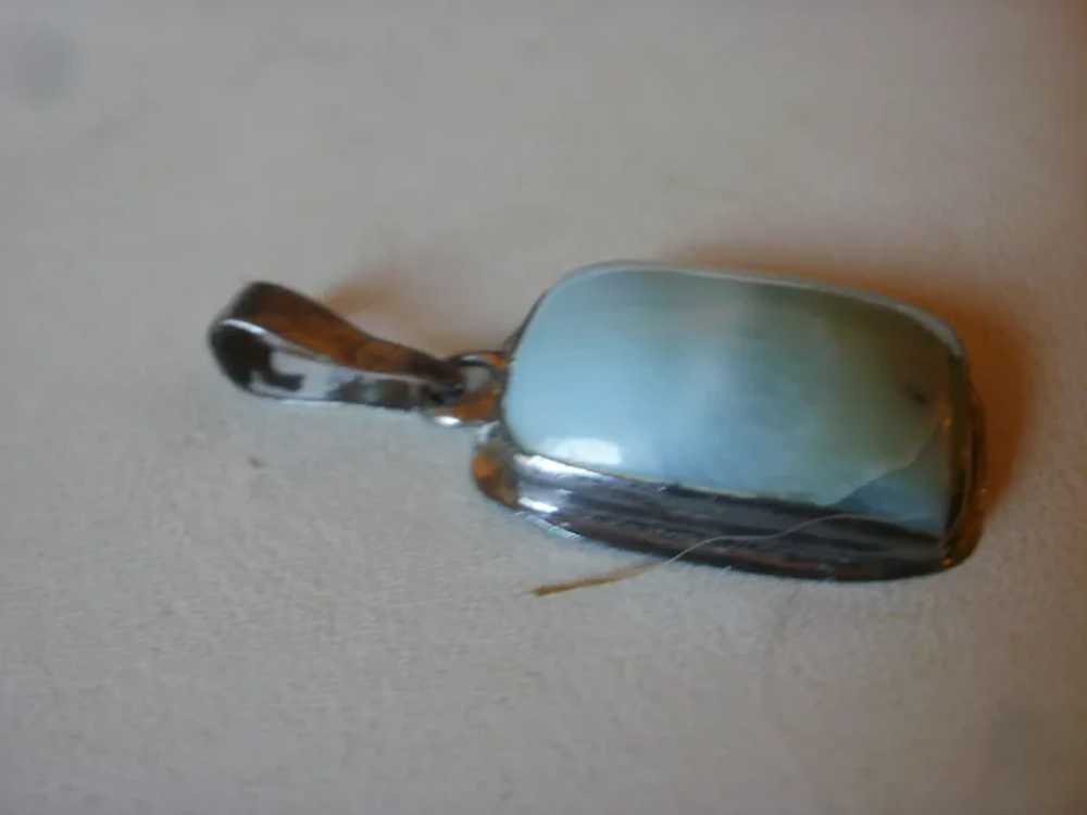 Vintage Sterling Silver Larimar Pendant - image 5