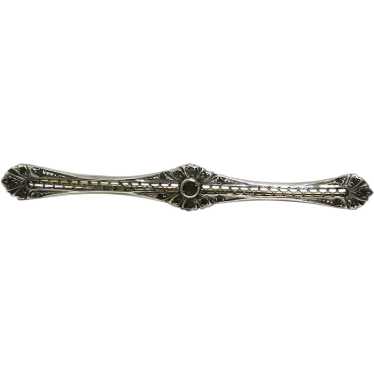 Sterling Silver Filigree Bar Brooch