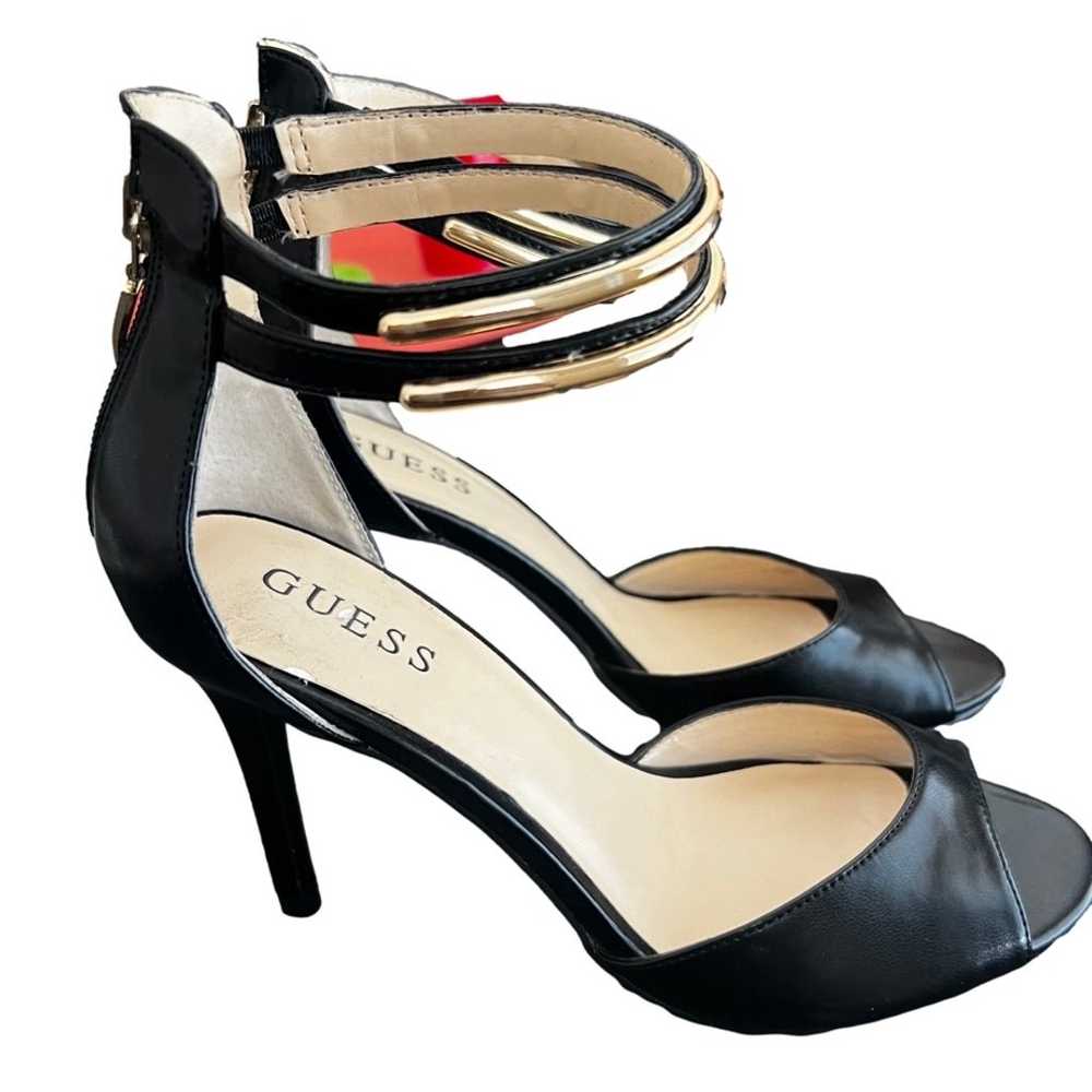 Women's Guess Black & Gold Heels Size 8 - image 2