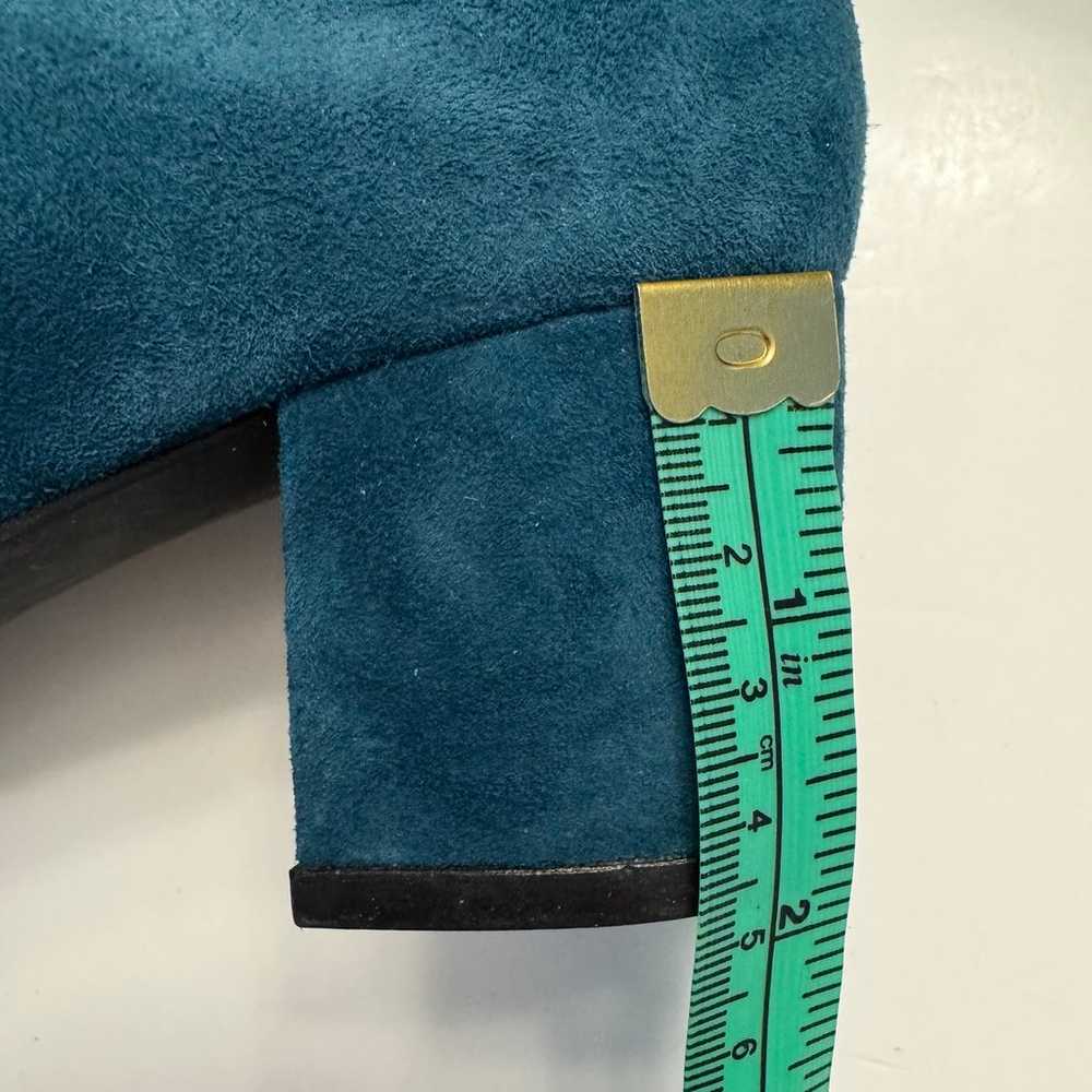 Michael Kors Caroline Suede Leather Teal Blue Mid… - image 10