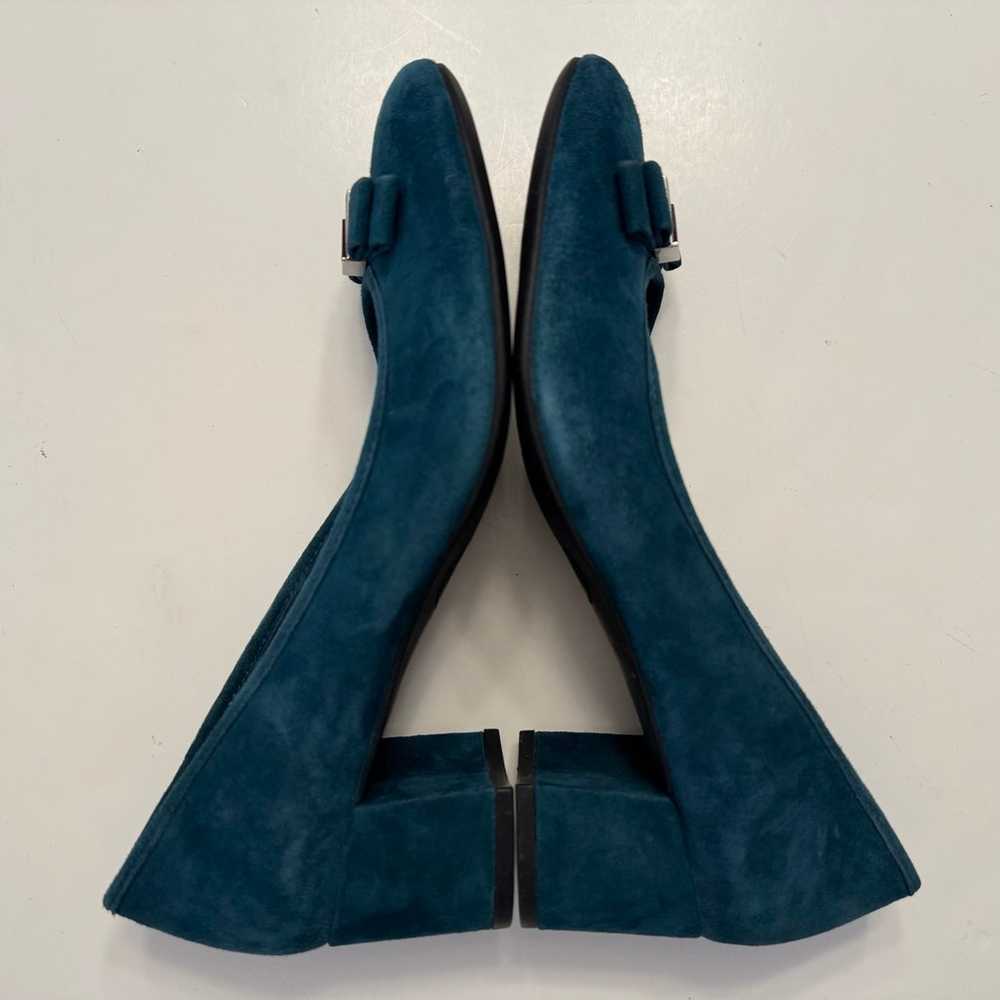 Michael Kors Caroline Suede Leather Teal Blue Mid… - image 6