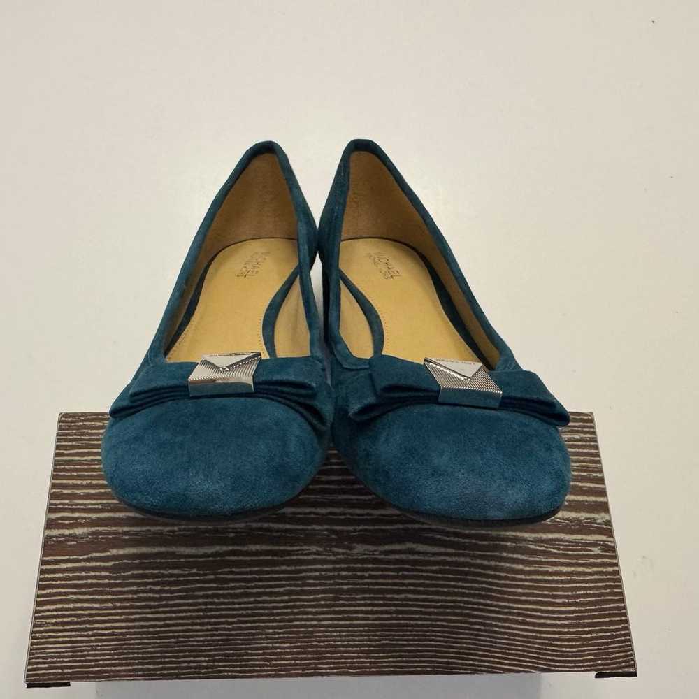 Michael Kors Caroline Suede Leather Teal Blue Mid… - image 7