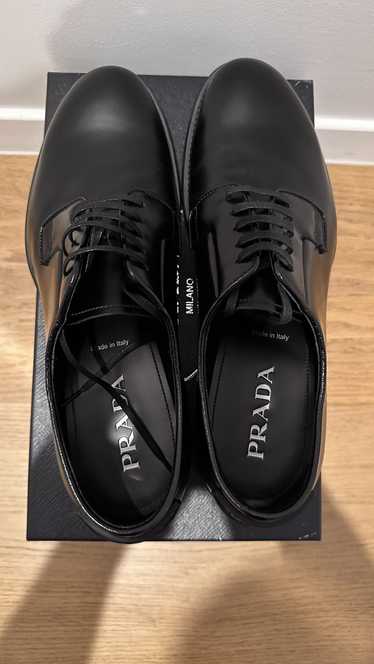 Prada Prada Black Leather Lace-Up Shoes