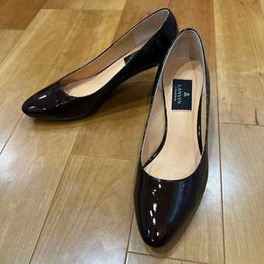 LANVIN dark brown enamel pumps