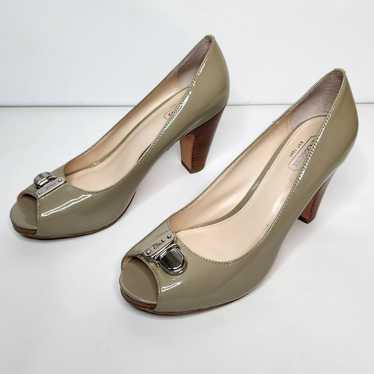 COACH Helaine Womens 7B Peep Toe Patent Leather B… - image 1