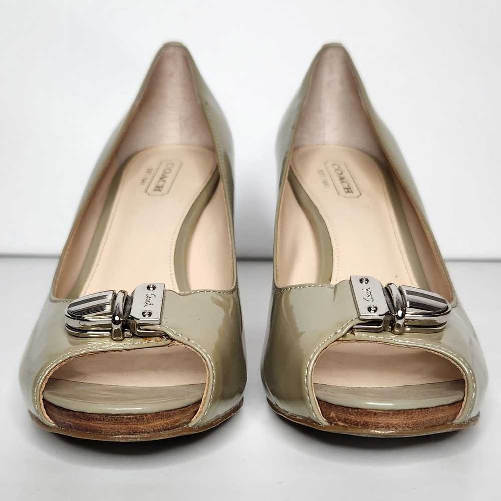 COACH Helaine Womens 7B Peep Toe Patent Leather B… - image 2