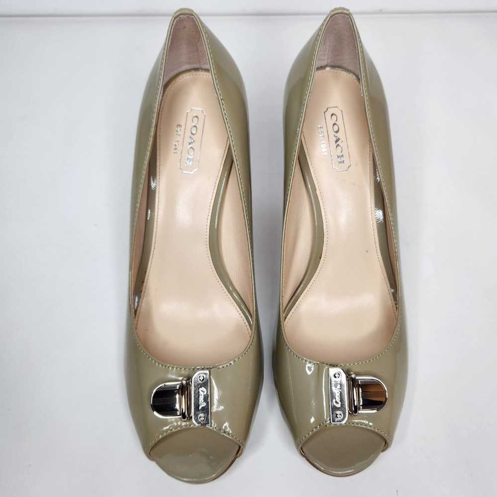 COACH Helaine Womens 7B Peep Toe Patent Leather B… - image 3