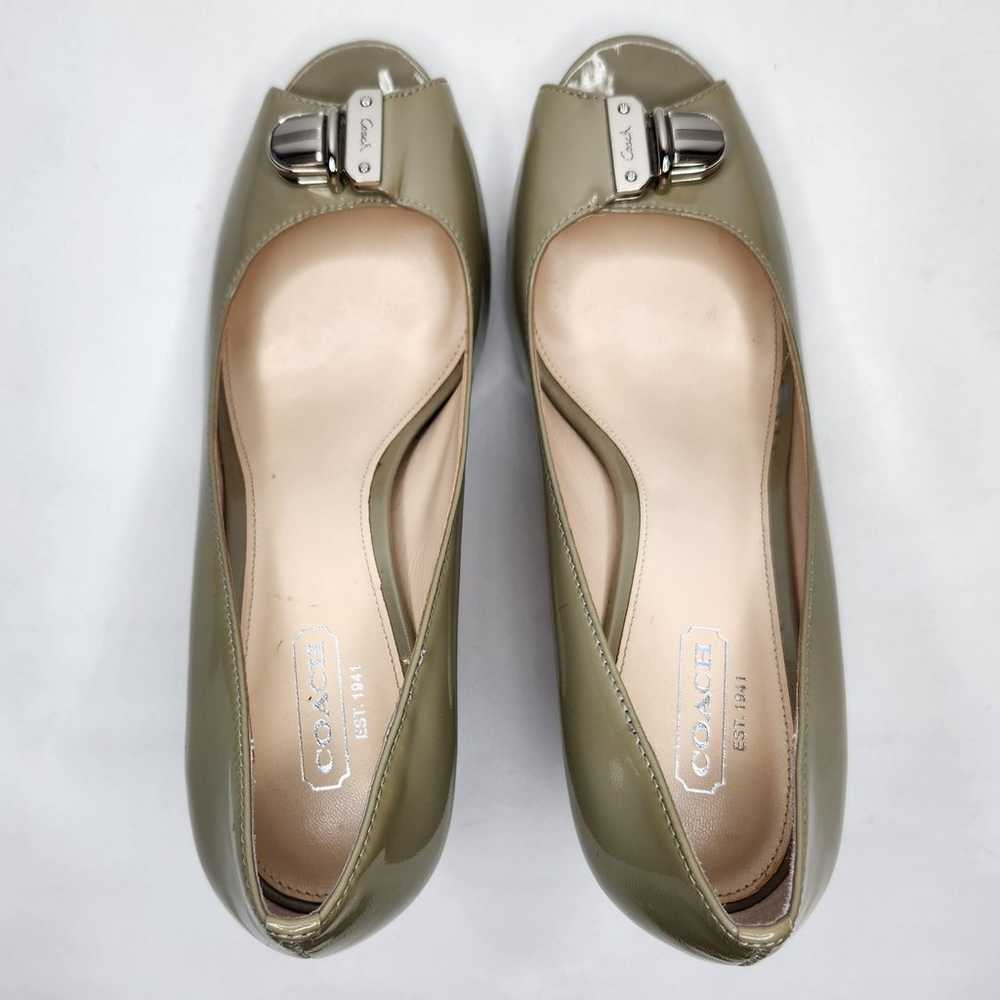 COACH Helaine Womens 7B Peep Toe Patent Leather B… - image 6