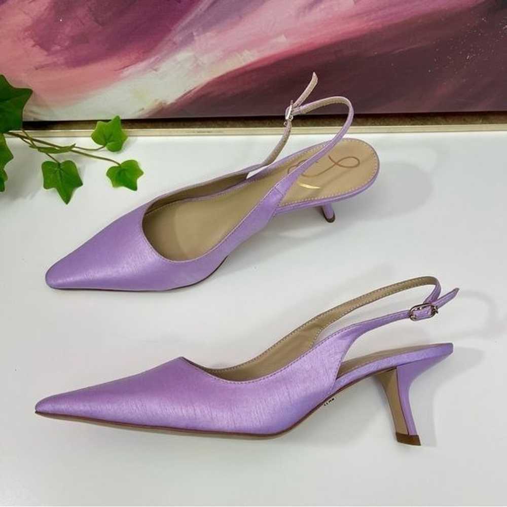 Sam Edelman Bianca Satin Slingback Pump in Lilac … - image 7