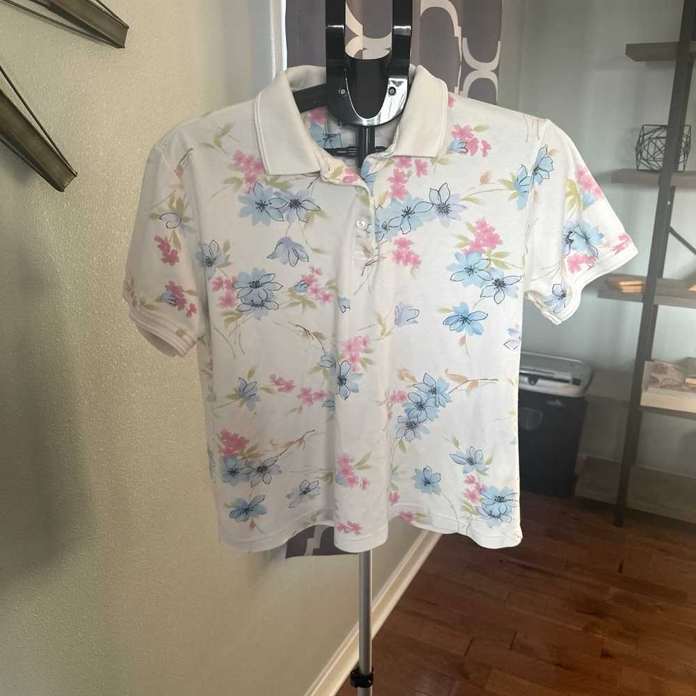 Izod vintage golf shirt, floral size large - image 1