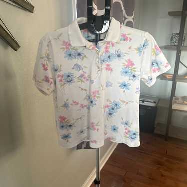 Izod vintage golf shirt, floral size large - image 1