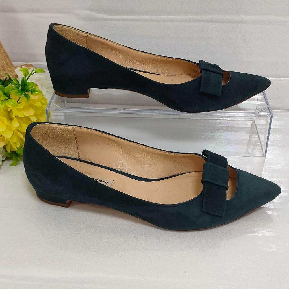 Fabio Rusconi Ribbon Pumps Suede Navy Low Heels S… - image 6