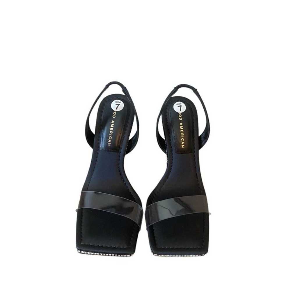 Good American Crystal Crush lucite sandal black 4… - image 8