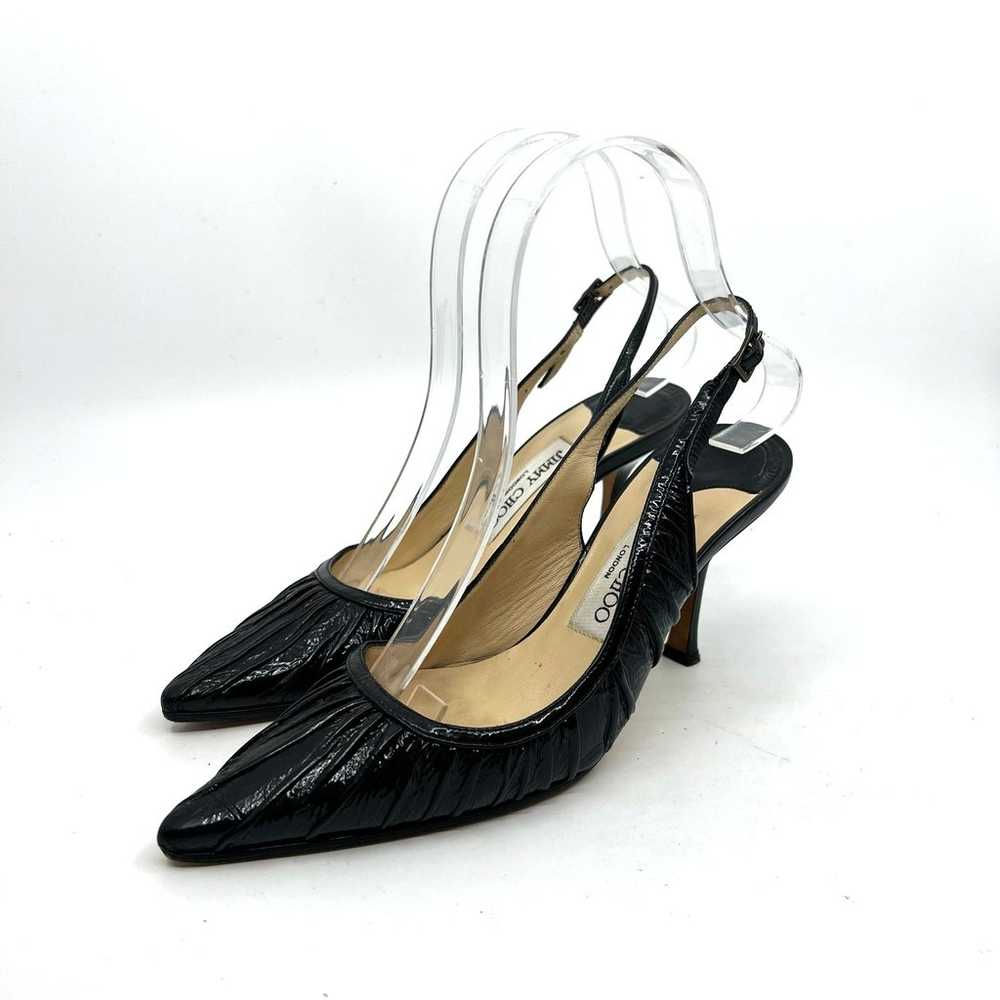 Jimmy Choo Black Leather Slingback Heels Women's … - image 1