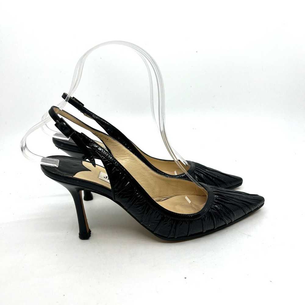 Jimmy Choo Black Leather Slingback Heels Women's … - image 3