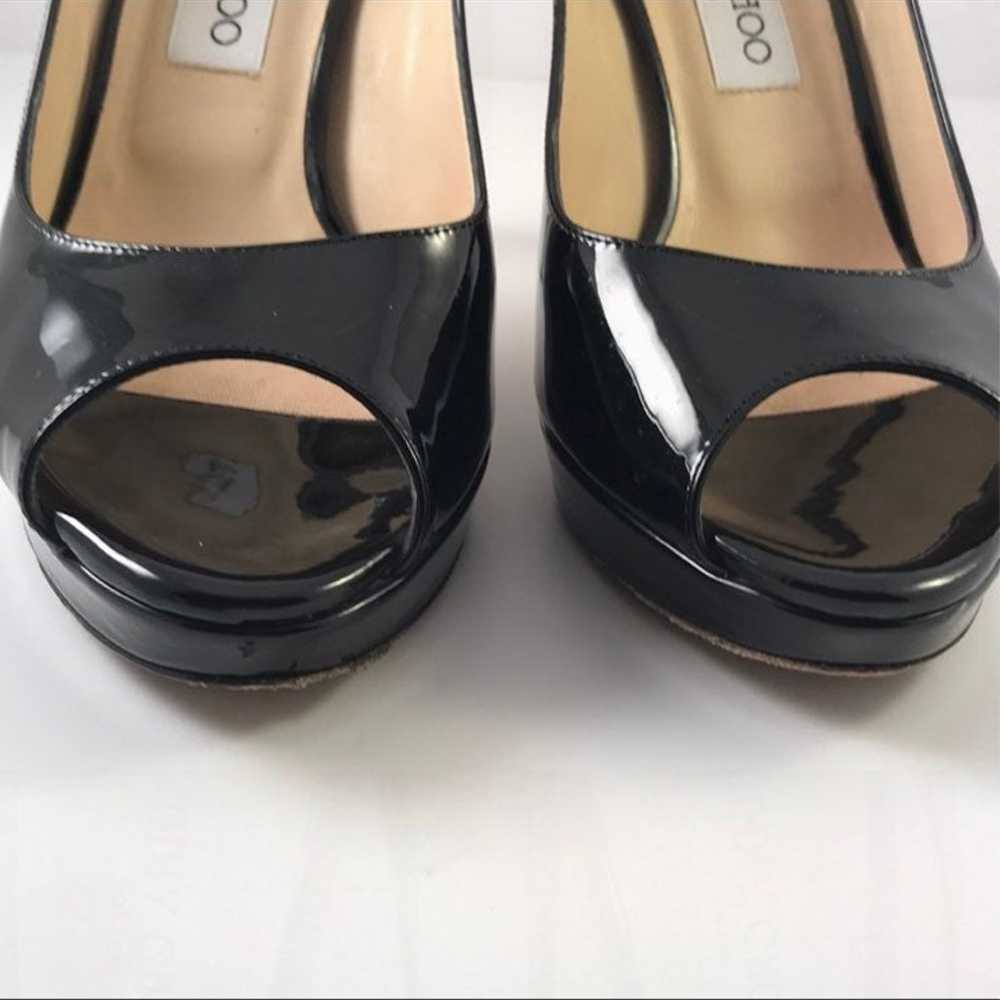 Jimmy Choo Black Shiny Peep Tor Heels - image 3