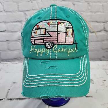 Camper Kbethos Vintage Happy Camper Womens Teal Ad