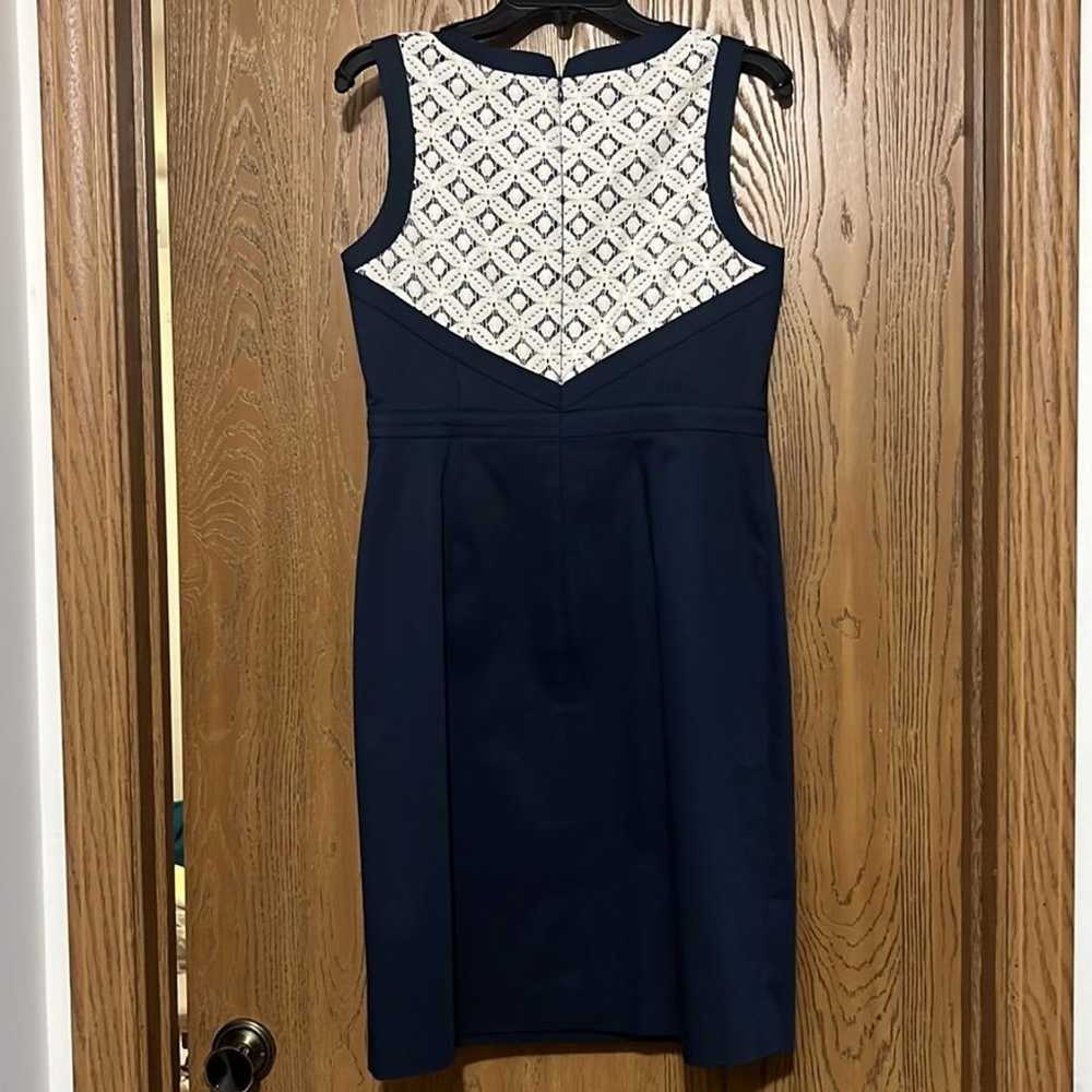 Ann Taylor Navy Dress with Cream Lace - image 2