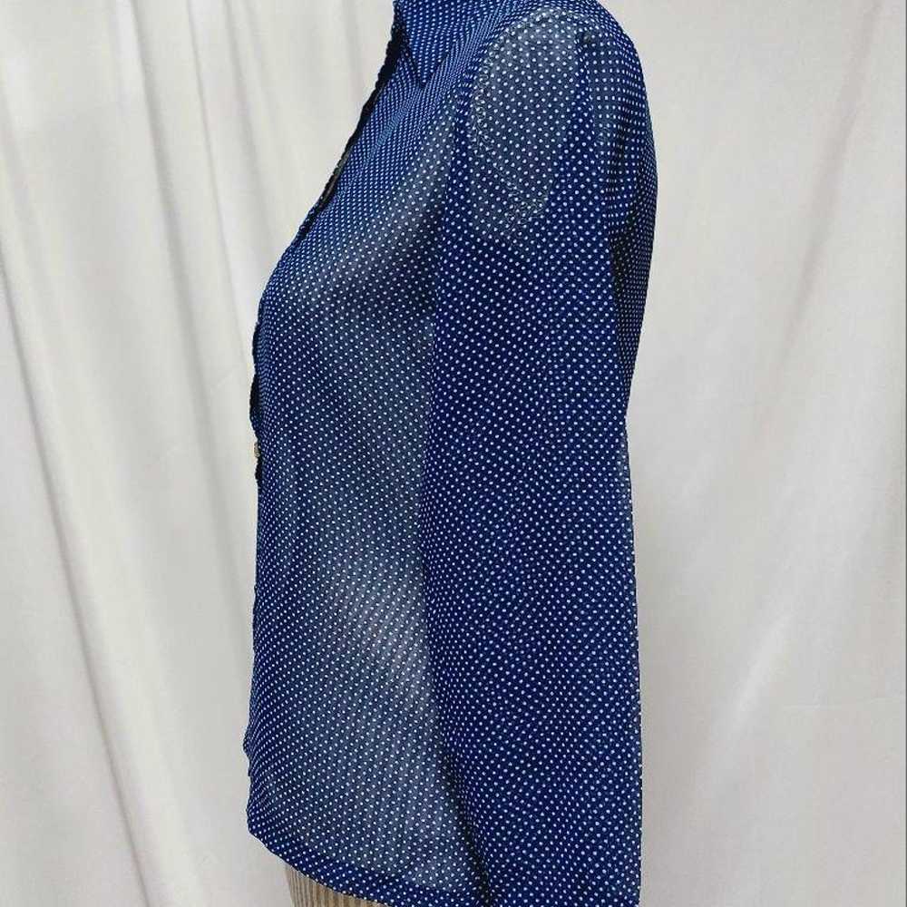 Sheer blouse with polka dot pattern, used, Showa … - image 7