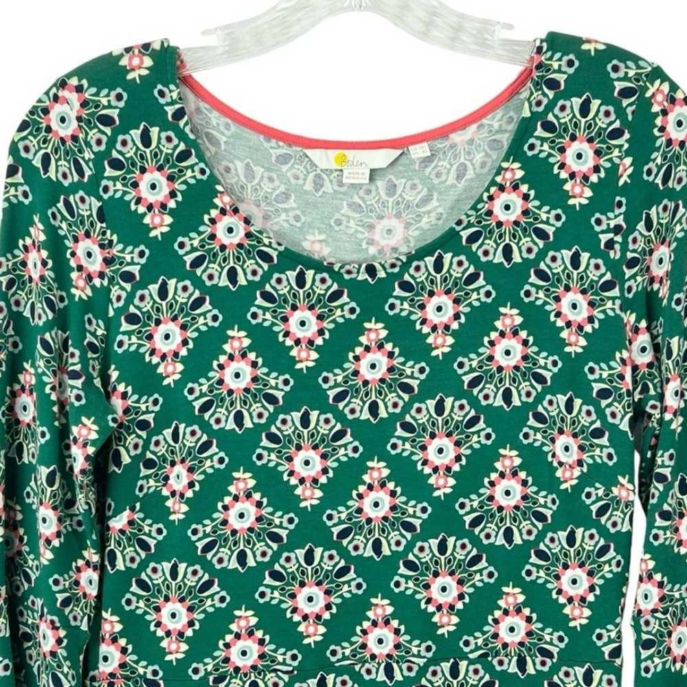 Boden Miriam Bell Sleeve Jersey Knit Green Print … - image 4