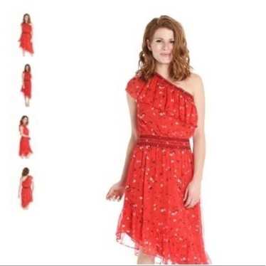 Joie Hafsa Red One Shoulder Dress - image 1