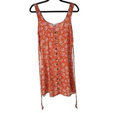 American Eagle Orange Floral Mini Dress Sz M