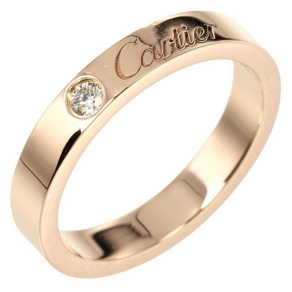 Cartier Cartier C de Engraved size 7 Ring K18PG P… - image 1