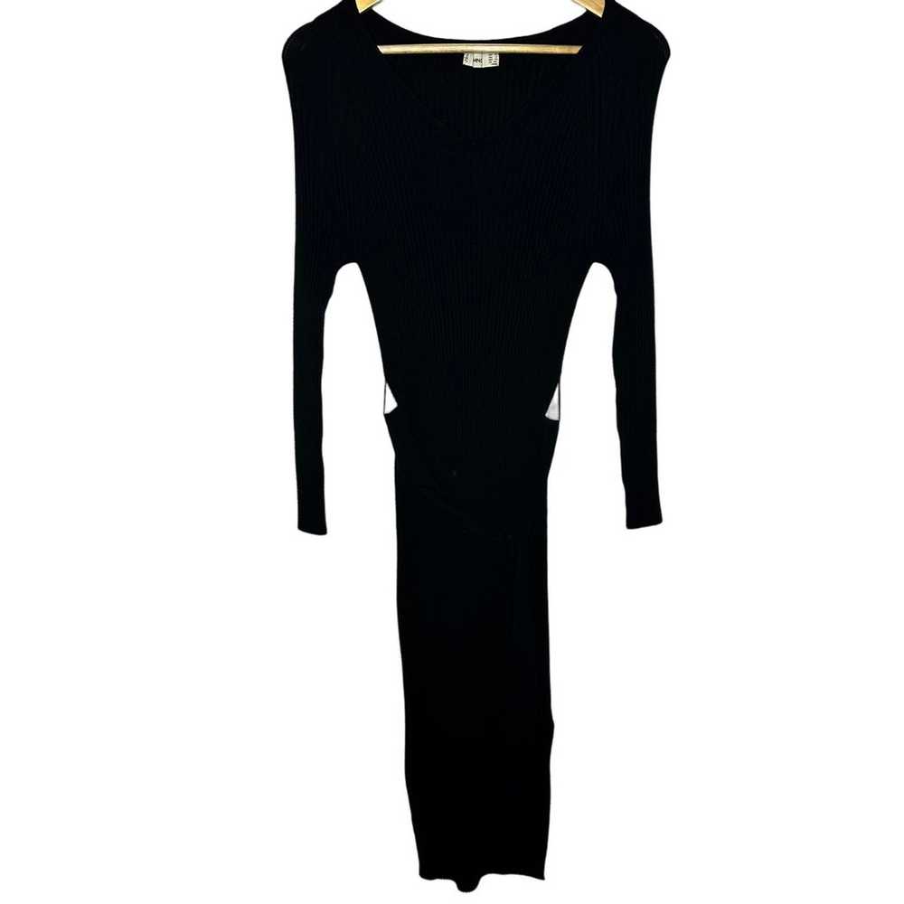 Mango MNG Black Ribbed Bodycon Stretchy Long Slee… - image 1