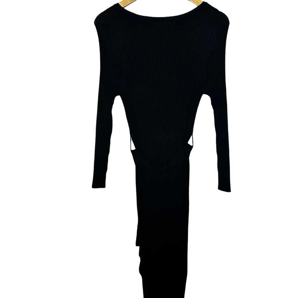 Mango MNG Black Ribbed Bodycon Stretchy Long Slee… - image 6