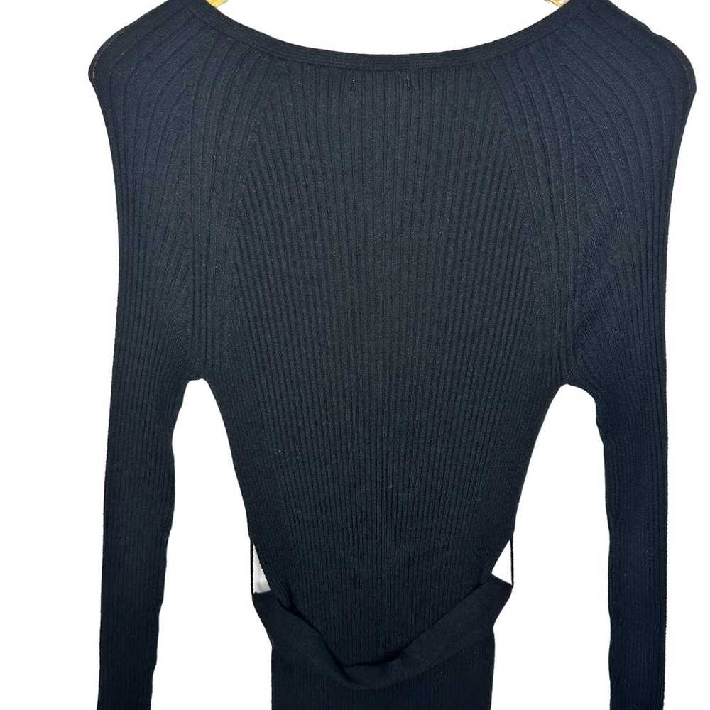 Mango MNG Black Ribbed Bodycon Stretchy Long Slee… - image 7