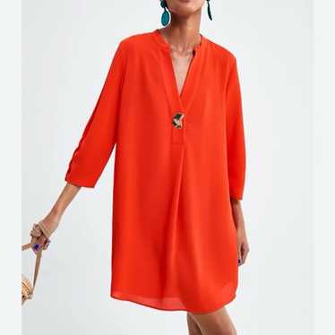 ZARA Tunic Blood orange dress