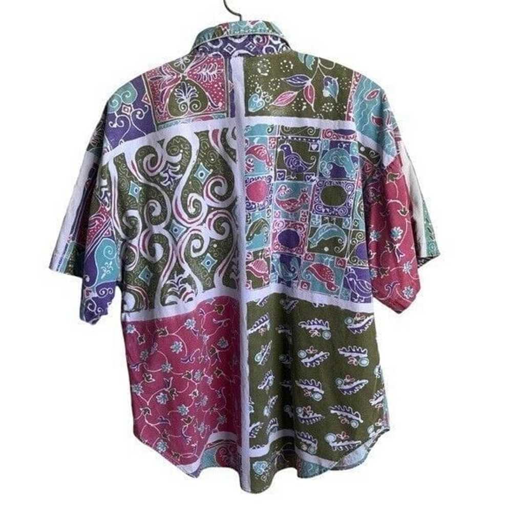 Vintage Faded 90s Button Front Shirt Women's Size… - image 2