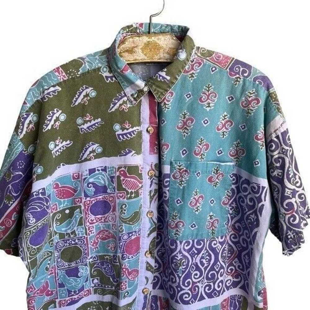 Vintage Faded 90s Button Front Shirt Women's Size… - image 8