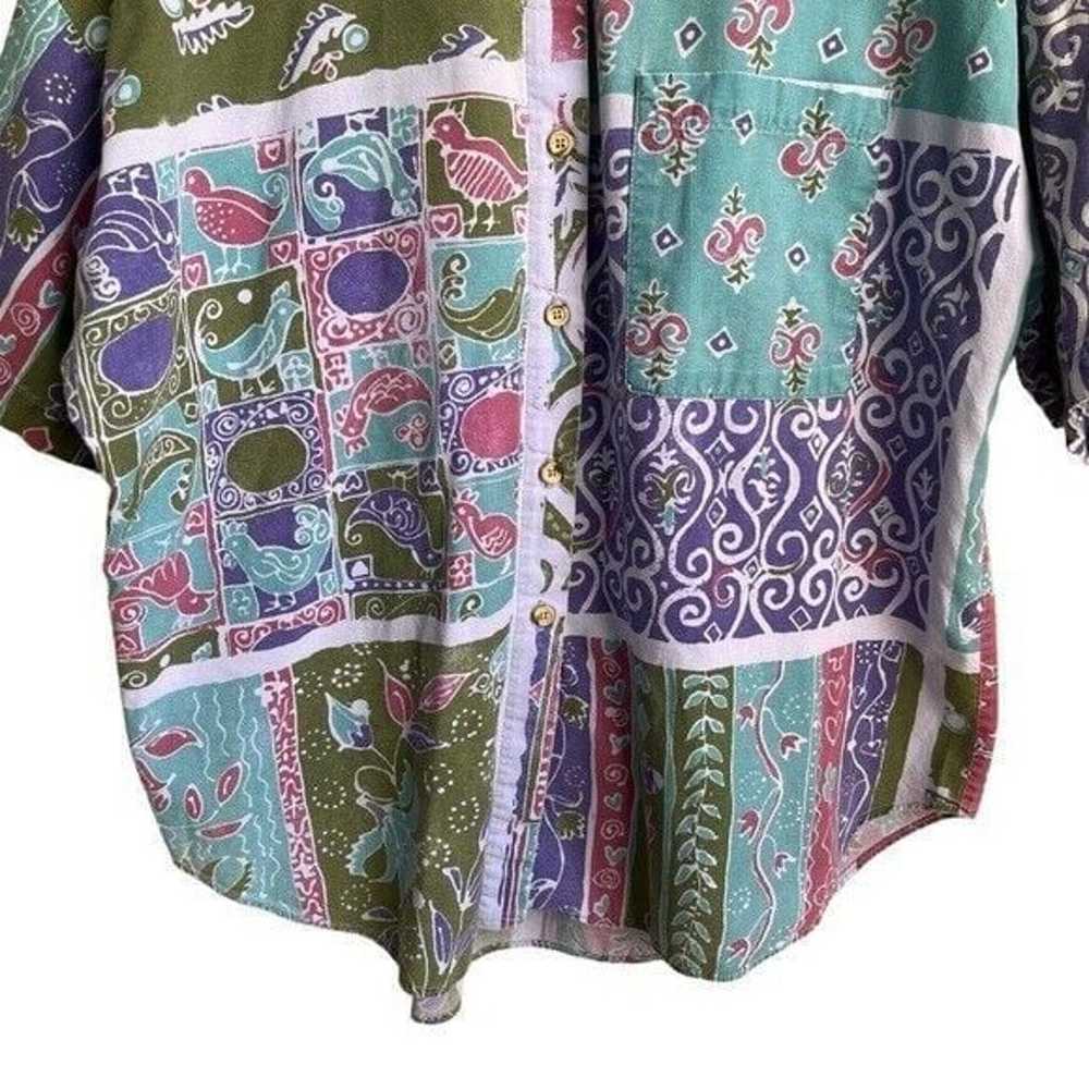 Vintage Faded 90s Button Front Shirt Women's Size… - image 9