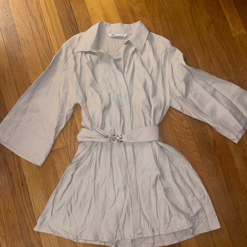 Zara belted shirt dress size small - image 4